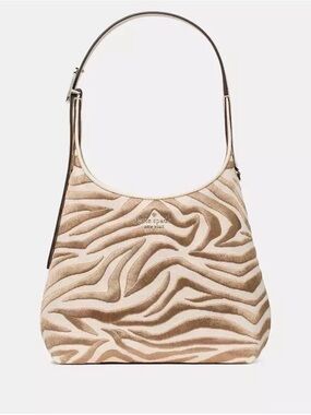 Kate Spade 454 Zebra Embroidered Canvas Small Shoulder Bag